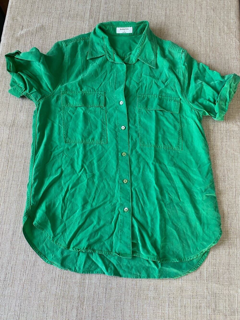 BABATON Top Womens Shirt Nature Green Short Sleeve S